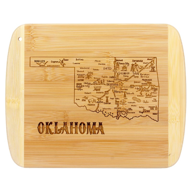 Totally Bamboo A Slice of Life Oklahoma State Serving and Cutting Board, 11" x 8.75" - Image 1
